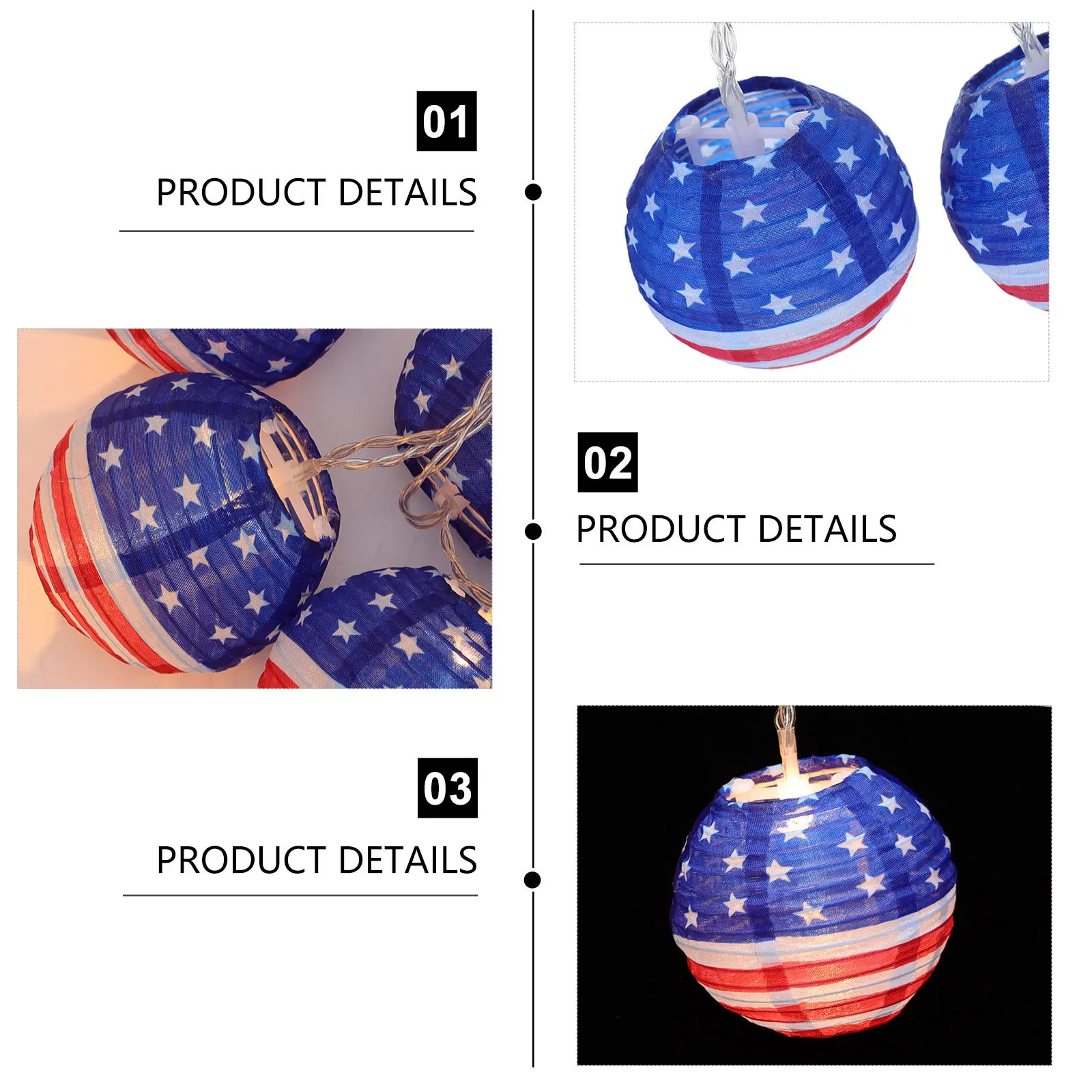 

1 шт. Светодиодные гирлянды для декора ко Дню флага и Дню ветеранов, теплый белый свет, медные элементы, уличные гирлянды, модные для вечеринок