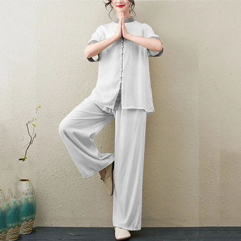 Uniforme chino tradicional de tai chi y kung fu, ropa vintage para deportes al aire libre, ejercicio para caminar, wushu, artes marciales, 2024