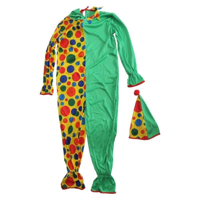 

5asd 2Pcs Clown Costume Accessories Adult Clown Costume Rainbow Clown Jumpsuits Clown Dressing Up Costumes Clown Outfits