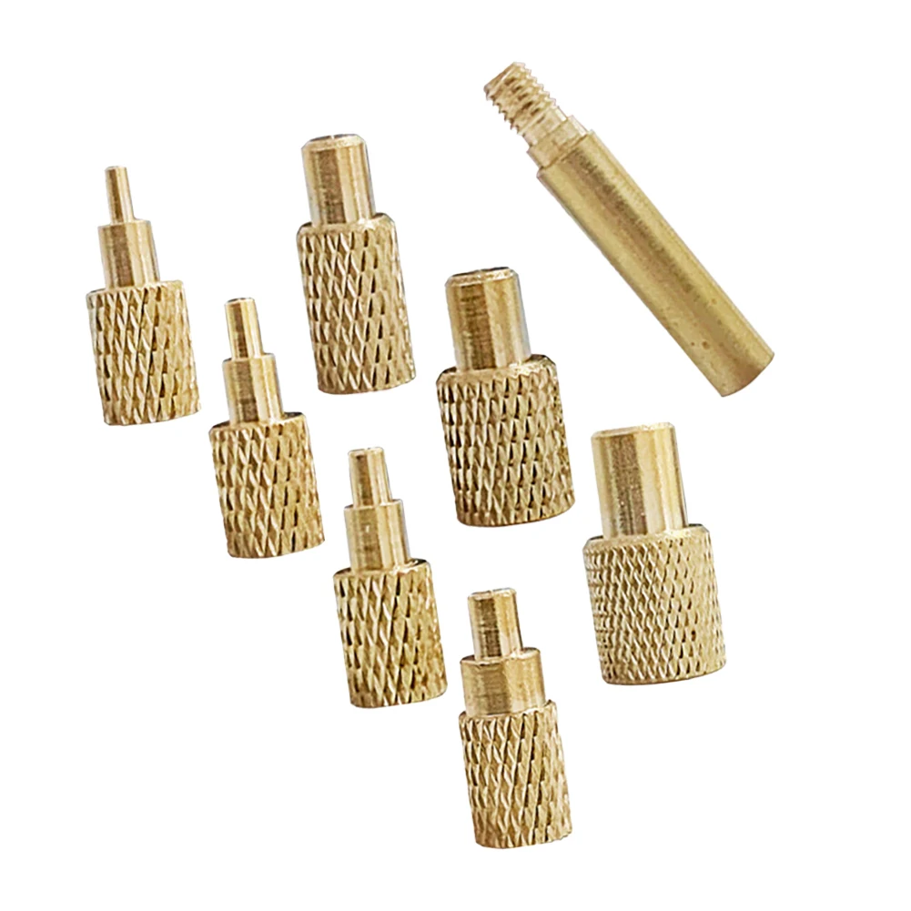8pcs Metal Insert Internal Thread Head M2-M8 Brass Hot Melt Insert Nut Insertion Internal Thread Hot Melt Nut Press Head Tools