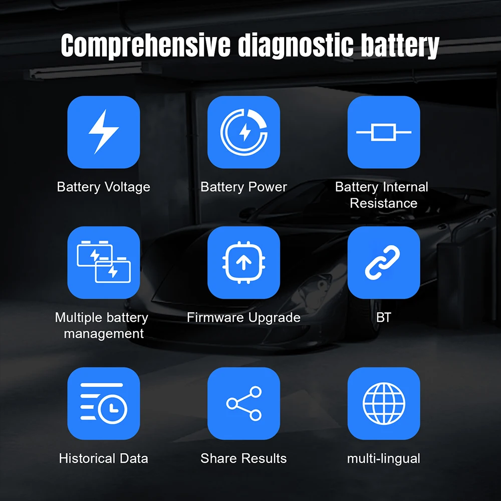 2026 Newest KONNWEI BK100 Battery Tester 6V 12V Bluetooth 5.0 For Car Motorcycle 100 to 2000CCA Charging Cranking Analyzer Tools