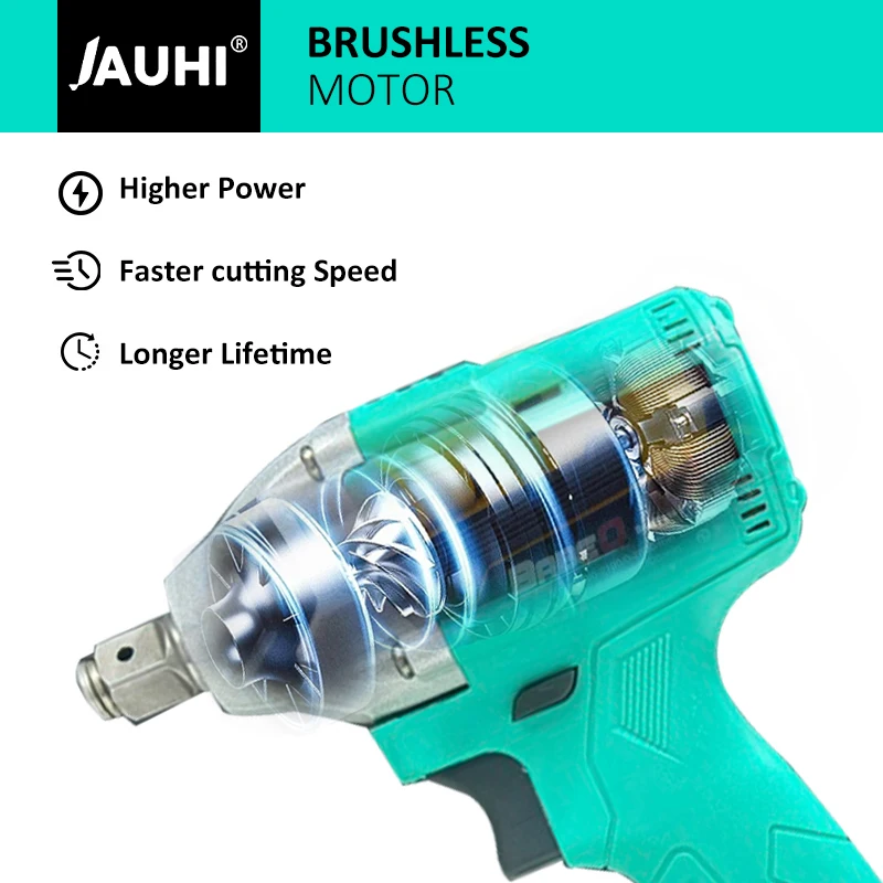 Imagem -06 - Jauhi-chave Elétrica de Impacto sem Fio Broca Manual sem Escova Ferramenta Elétrica de Soquete para Makita Bateria 18v 320n.m