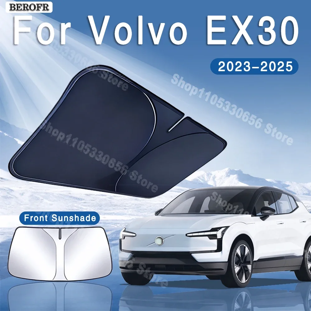 

For Volvo EX30 2023 2024 2025 Foldable Car Sun Visor Front Windshield Sunshade Heat Insulation Summer Cooling Auto Accessories