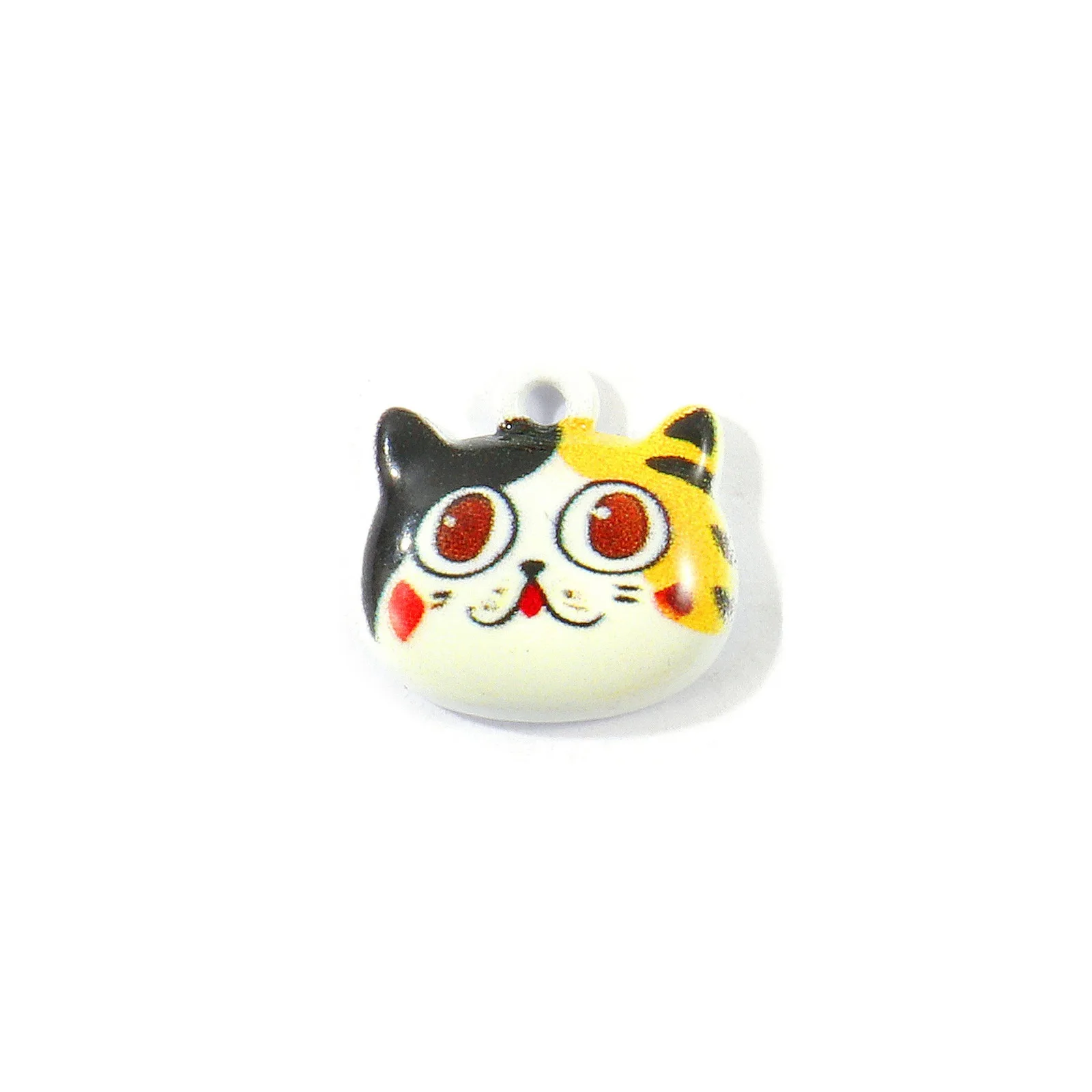 10 Stück Mehrfarbige Cartoon-Katzen-Tier-Motiv-Anhänger aus Zinklegierung für Frauen, DIY-Halsketten, Armbänder, Schmuckzubehör, 13x13mm – Detail 1