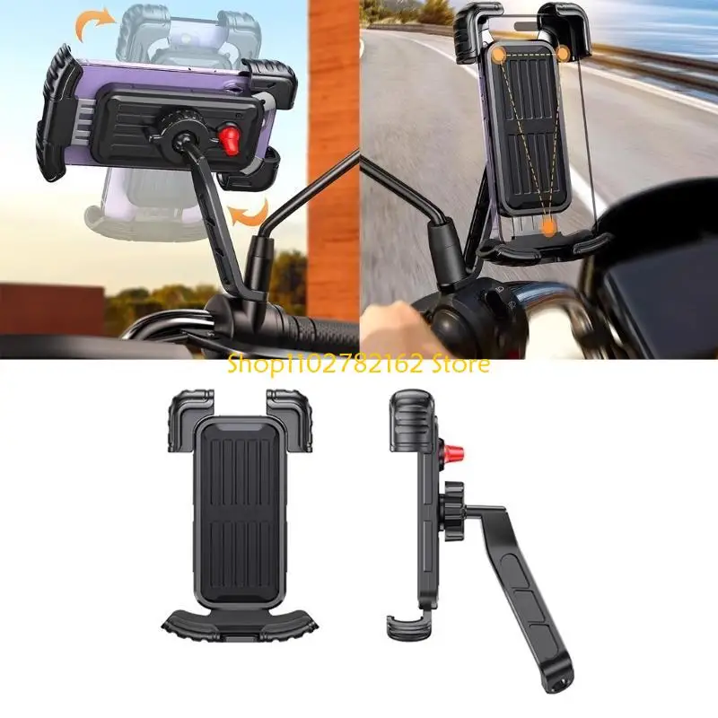 

547B Reliable Bracket Aluminum Holder Universal Phone Support Aluminum Phone Mount for Rearview Glass/Handlebar