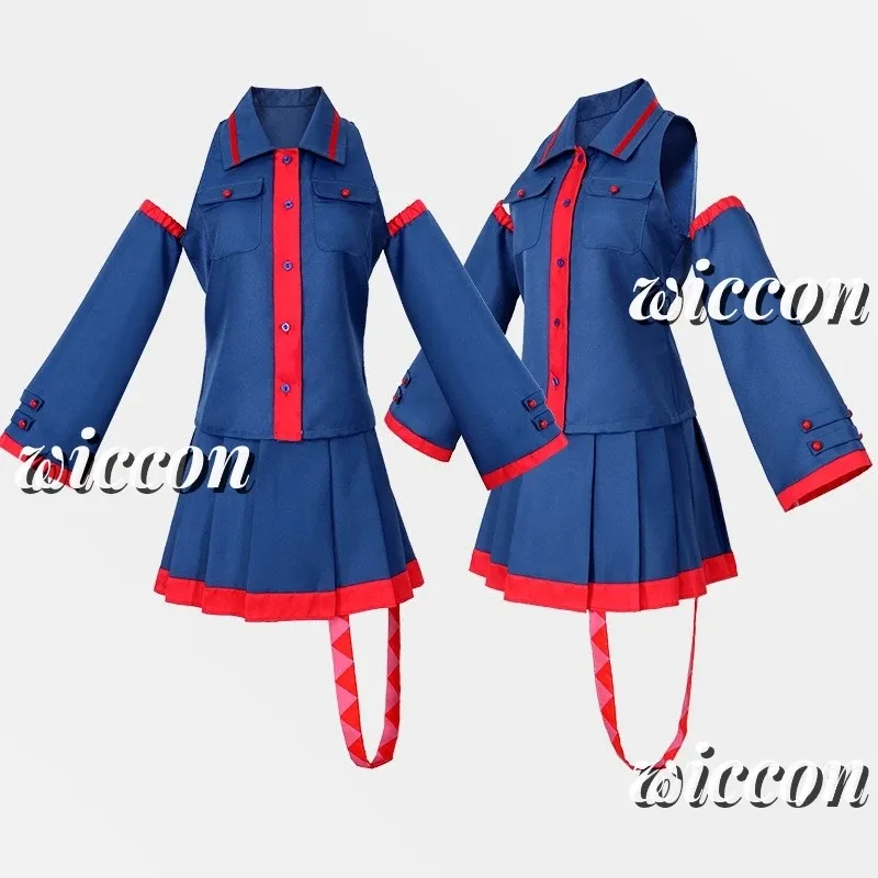 aa69Kasane Teto Blue Cosplay Costume Anti Gravity Wig Anime Vtuber Halloween Carnival Party Women Performance Suit