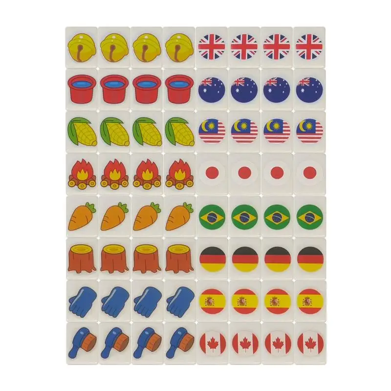 

Mahjong Game Set With Flags National Flag Edition Family Party Game Mahjong Tile Set For Adults Children Kids All Ages