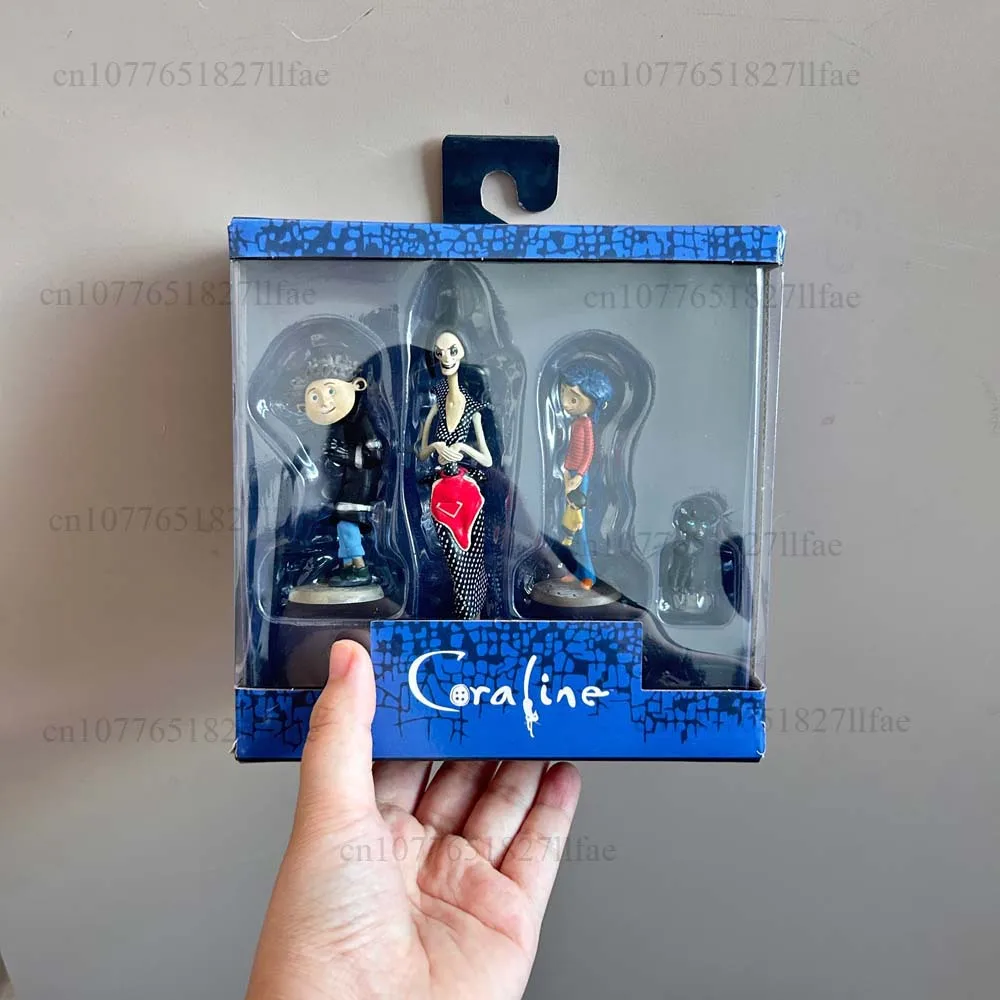 ﻿ Coraline niño personaje torcido Sr. Bobinski fantasma madre gato escena conjunto de 3 piezas modelo de figura de acción juguetes muñeca móvil conjunta