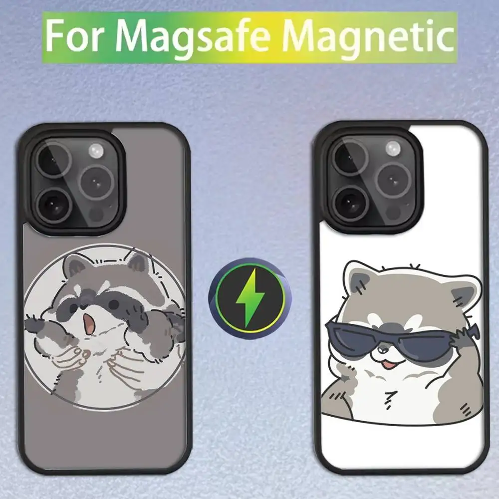 

Raccoon Cute Phone Case For iPhone 16,15,14,13,12,11,Pro,Max,Plus,Mini,SE Magsafe Magnetic Wireless Charging