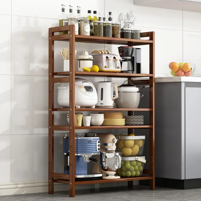 3/4 Tier Storage Shelves Kitchen Shelving Rack Seasoning Metal Holder for Storage Kitchen Laundry Rack Household Floor Standing