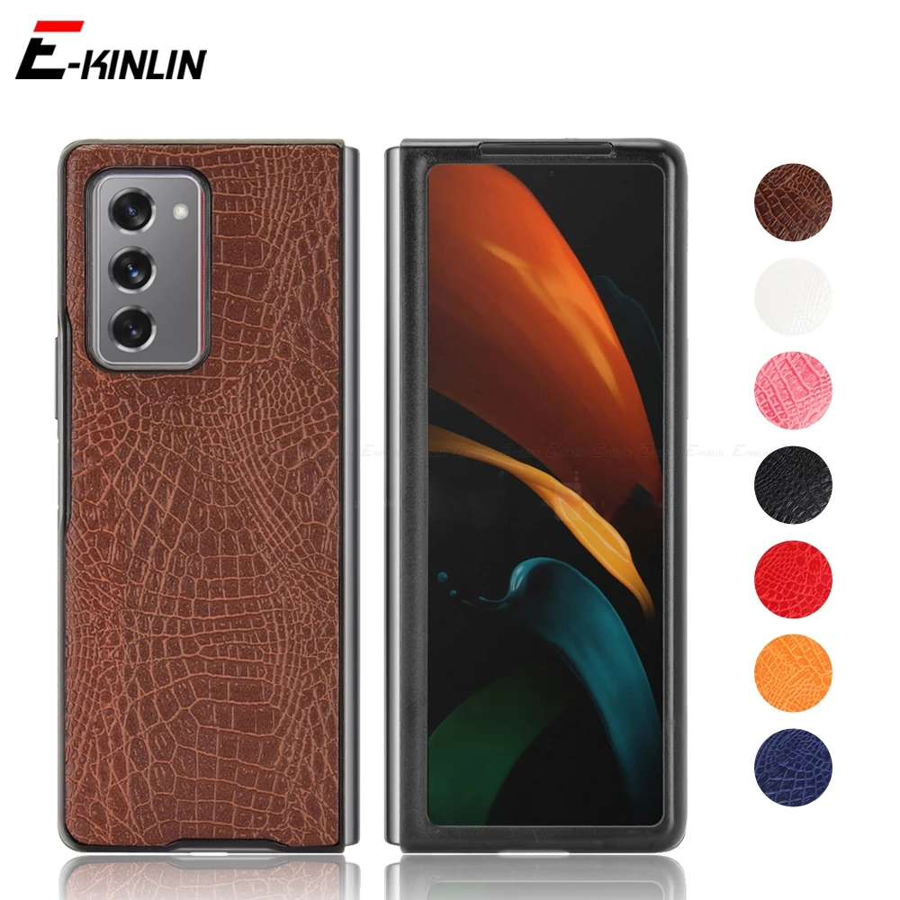 Luxury Crocodile Leather Plastic Phone Case For HuaWei Mate X X2 Xs 2 P50 Pocket Honor Magic V Hard PC Plastic Back Cover