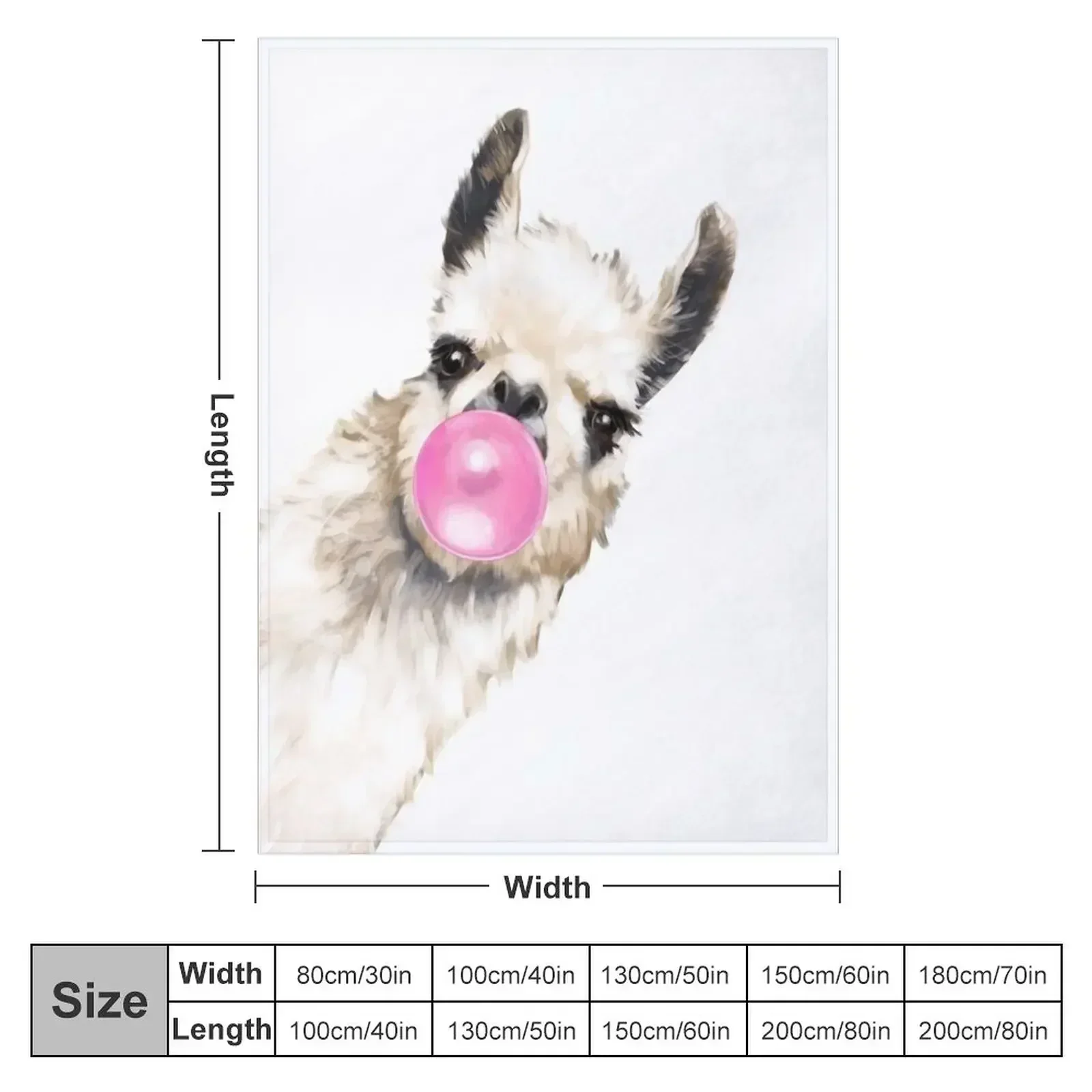 Sneaky Llama with Bubble Gum Throw Blanket cosplay anime Decorative Beds Thin Blankets