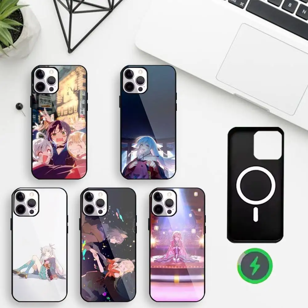 

C-Chou Kaguya hime Phone Case For iPhone17,16,15,14,13,12,11 Max Black Wireless Charging Protecitve Cover