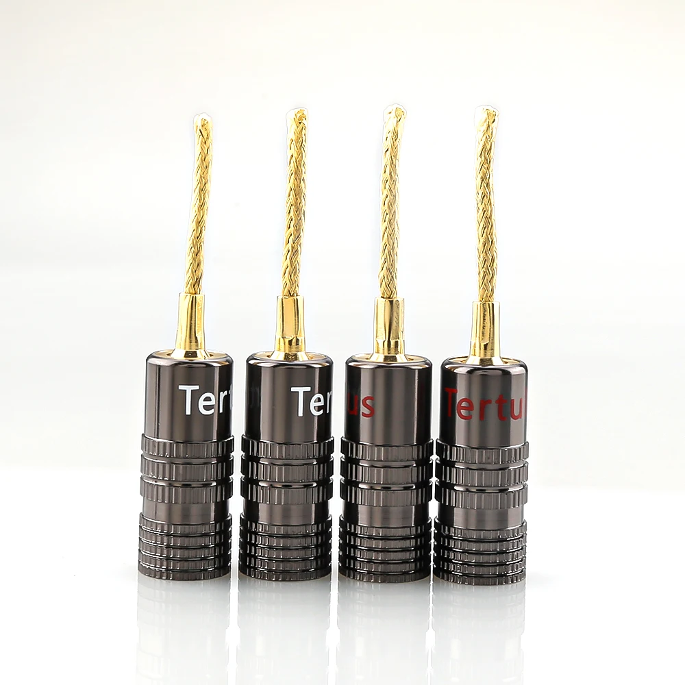 2mm Audiophile Copper Gold Plated Braided Banana Plug Speaker Wire Connector for HIFI DIY Assembly Speaker Cable