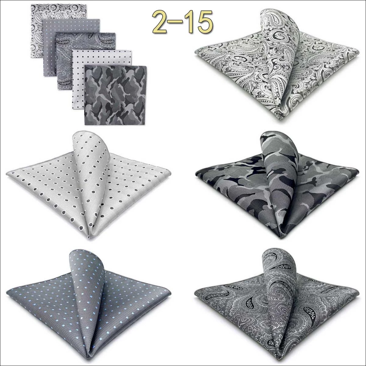 5 Pack Mens Suit Pocket Square Handkerchief Set Various Hanky Lot Classic Gentlemen Wedding Gift Accessories Large Dropshipping