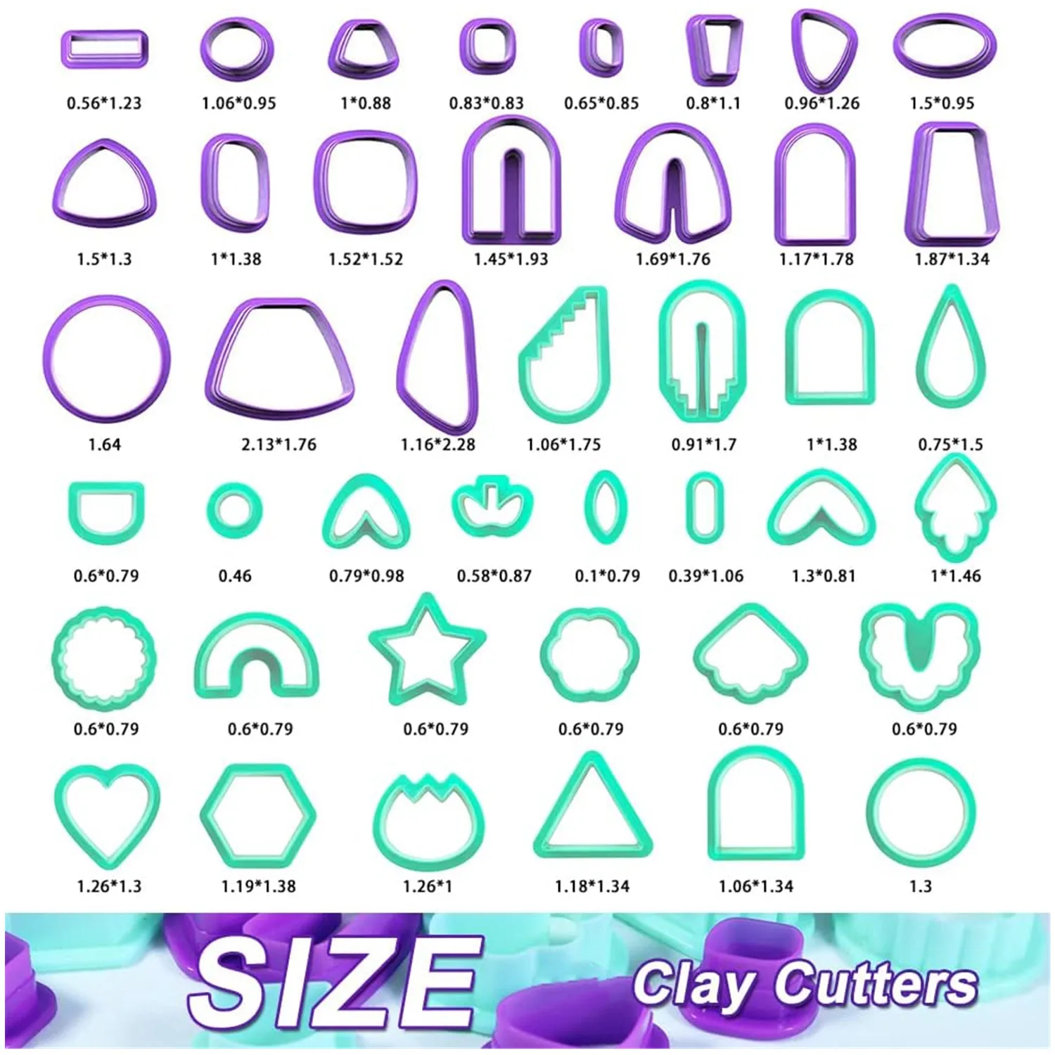 Polymer Clay Cutters for Earring Making Tools Set Different Shape Plastic Molds Handmade Pottery Ceramic Craft  Jewelry Diy Supp