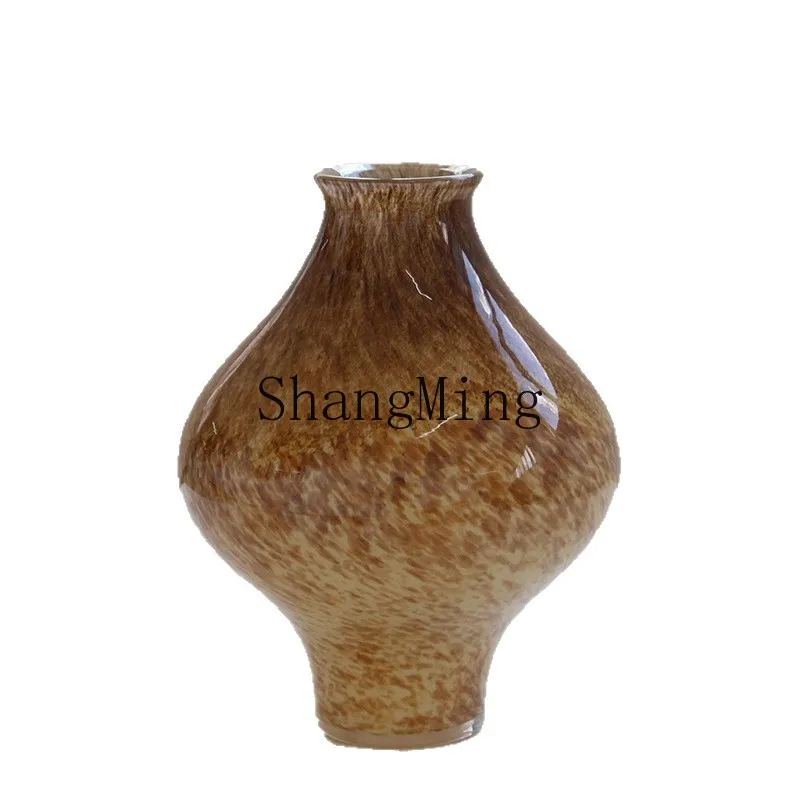 

DSA small mouth vase living room dining table porch holly flower arrangement dried flower decoration antique zen tea room