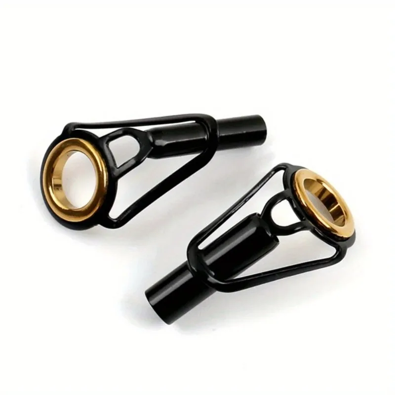 10pcs Multi-Size 1.5/2.0/2.5/3.0mm Black Gold Stainless Steel Fishing Rod Guide Rings Tip Eyes Salt Fresh Rod Repair Accessories