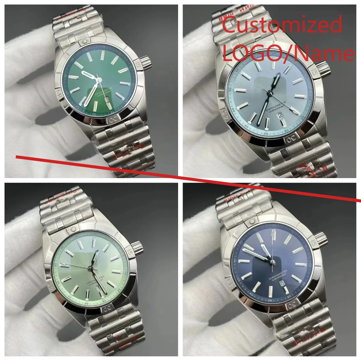

A11 Store Customized Watch Men's 46mm Automatic Mechanical Watch Stainless Steel Business Watches for Men