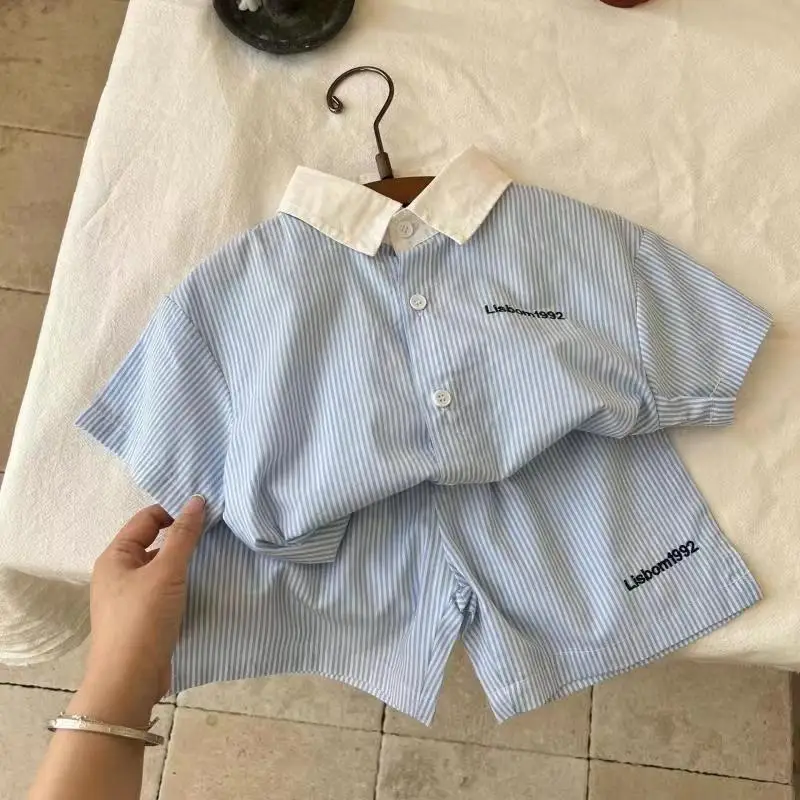 Conjunto deportivo de verano para niños, Top de manga corta informal, pantalones cortos geniales para bebés, conjunto informal de dos piezas, 2023