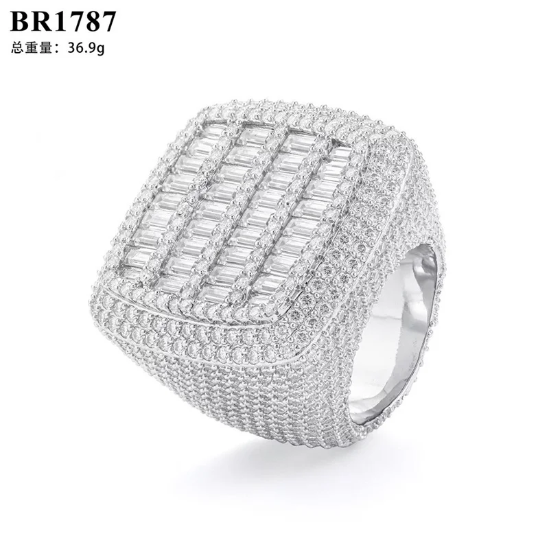 

BR1787 Lefei Fashion Luxury Trendy Classic White Moissanite Exquisite Design Square Rings Unisex s925 Silver Party Jewelry Gifts