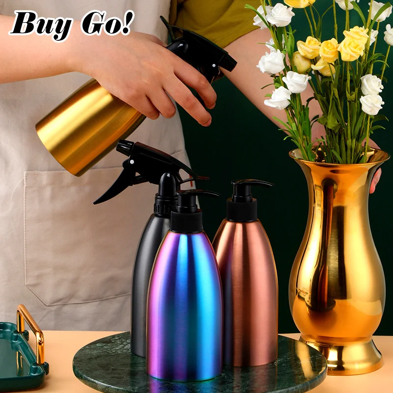 500ml Stainless Steel BBQ Kitchen Olive Oil Spray Bottle Durable Black Soy Sauce Jar Vinegar Sprayer Lotion Makeup Storage
