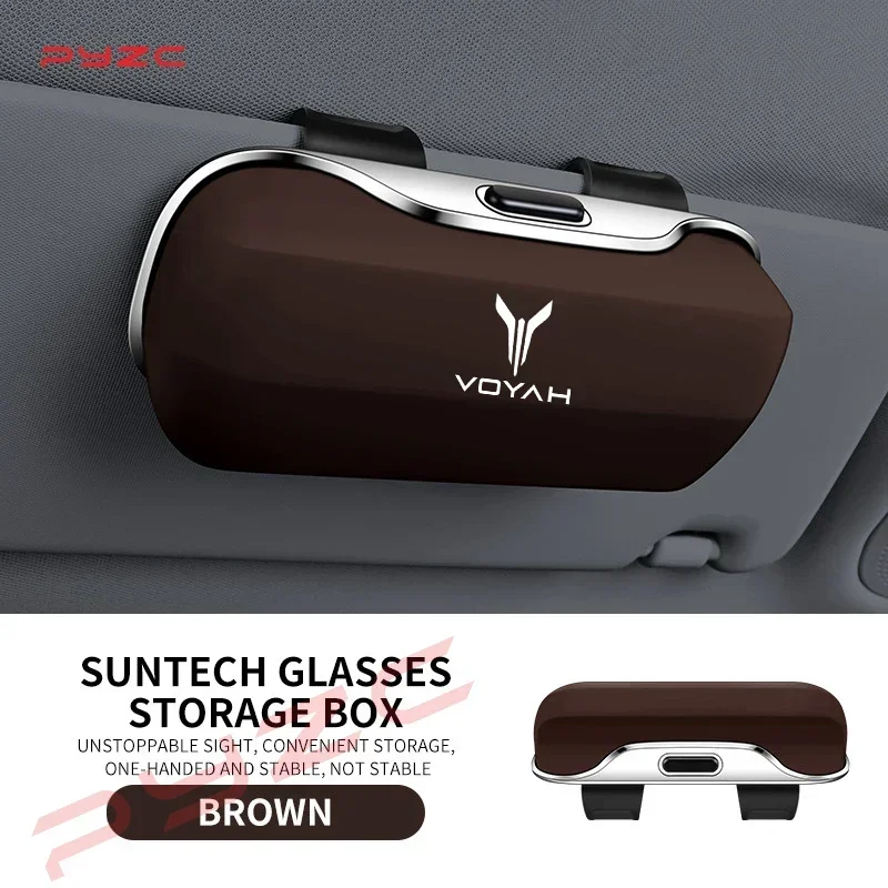 Accessoires pour Voyah Dream Courage Free Tpu 318 I-Land 2024 2025 : Étui à lunettes de soleil pour pare-soleil de voiture, support de lunettes, boîte à clip