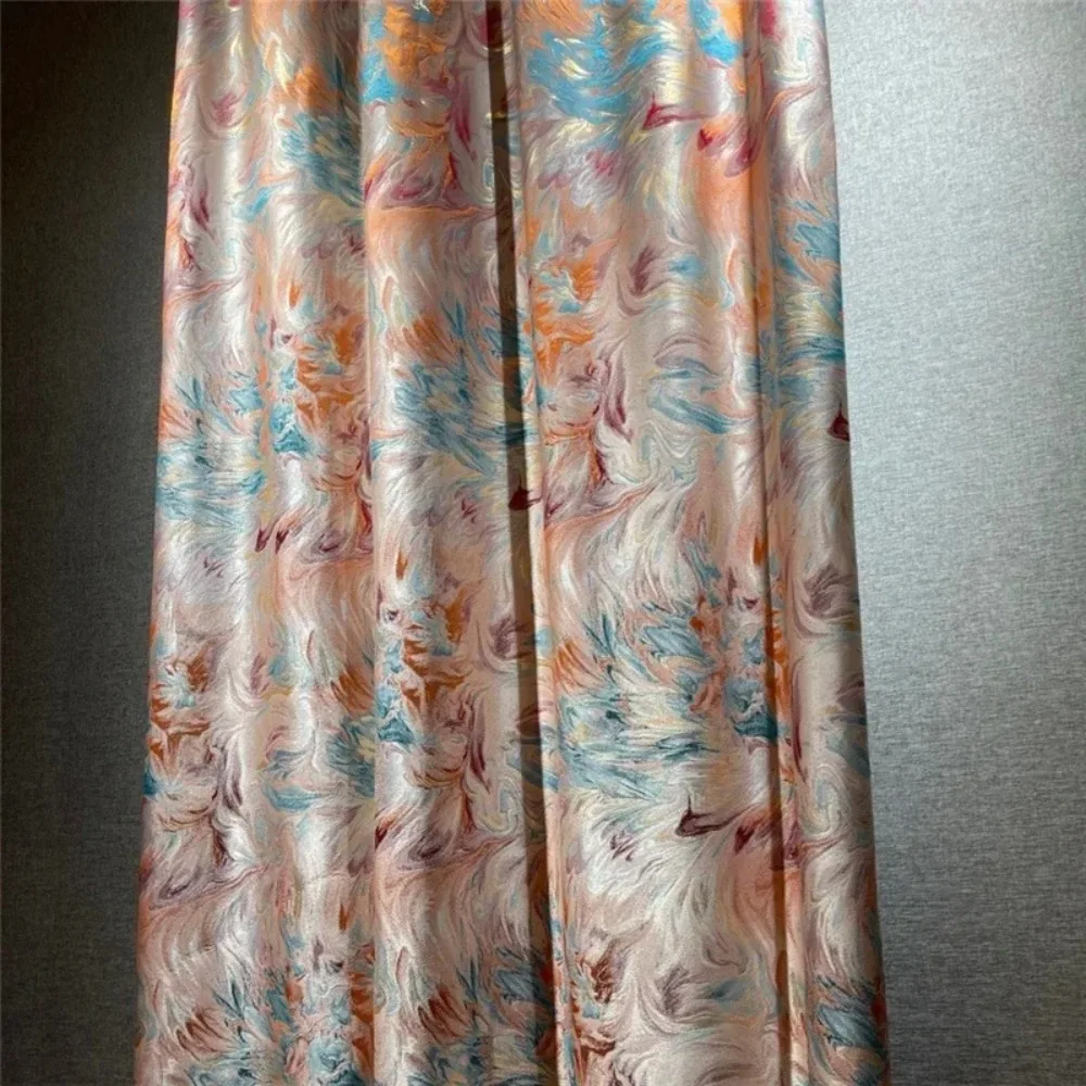 New High-precision Jacquard Retro Yarn-dyed Light Luxury Blackout Window Curtains for Living Dining Room Bedroom Villa Hotel