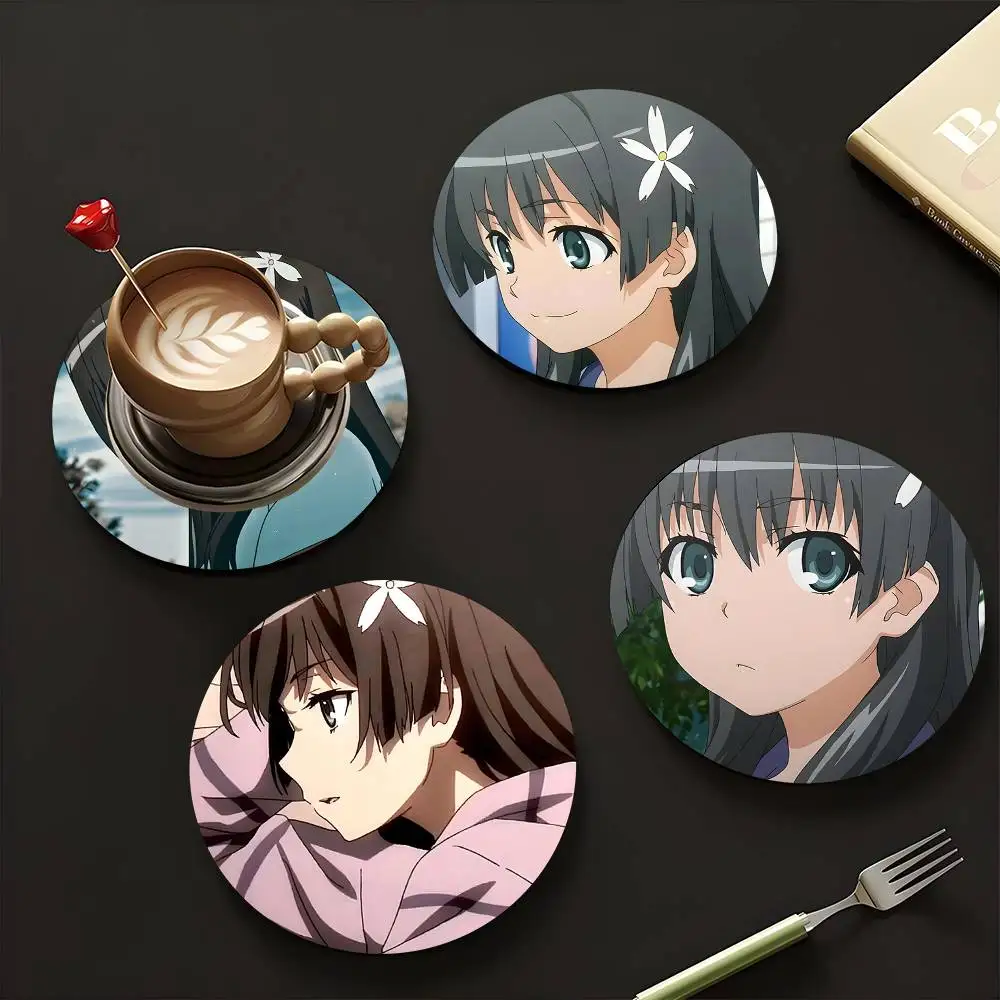 1pc Ruiko Saten Anime Characters Wooden Coaster Colour Printing Cup Mat Home Desk Decoration Gifts