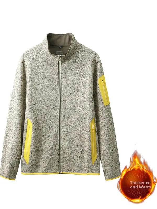 

Утепленная флисовая куртка с воротником-стойкой для мужчин и женщин, теплая зимняя спортивная куртка для активного отдыха, на молнии, без капюшона