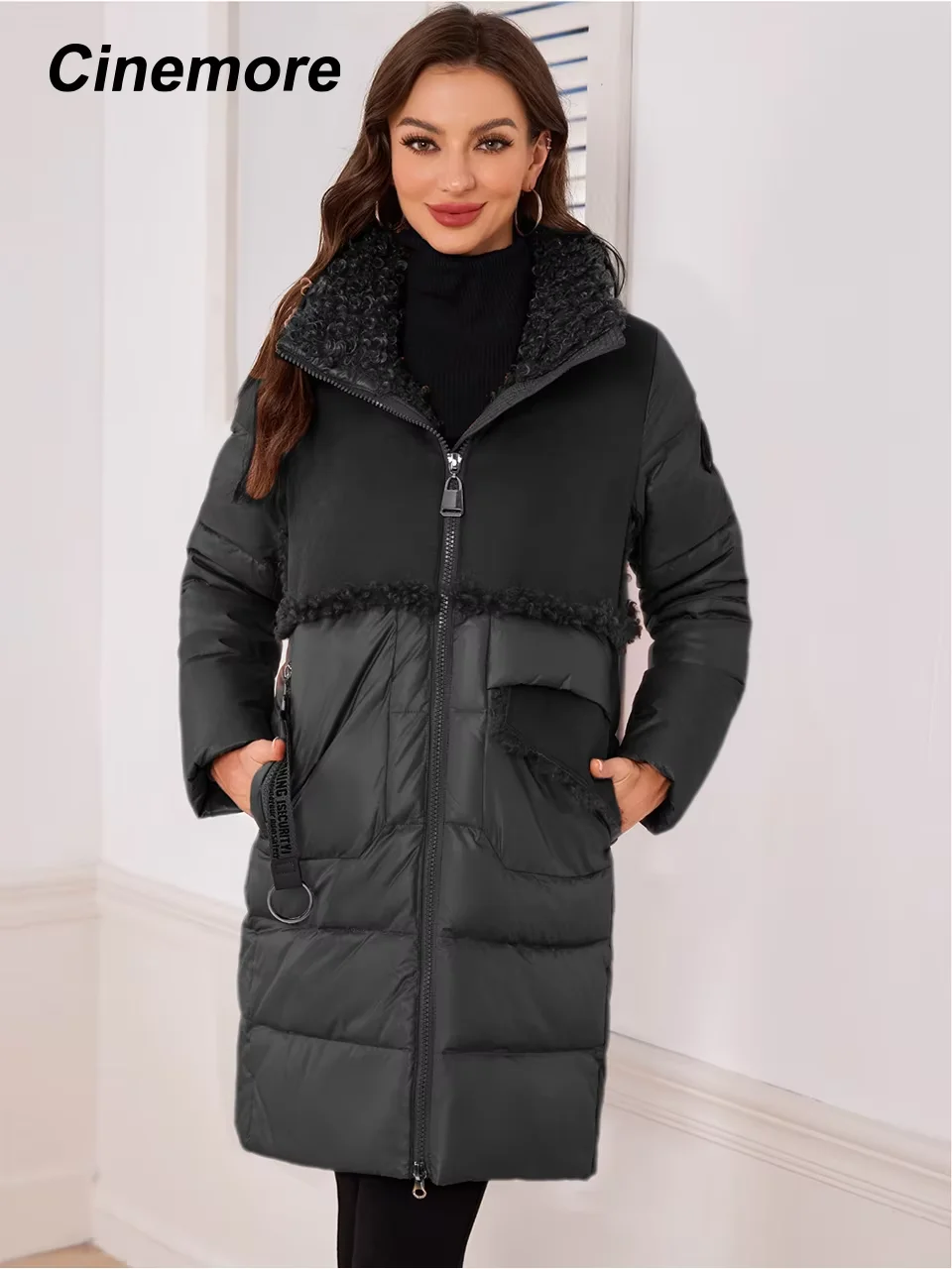 Cinemore Women's Jacket Winter 2024 Warm Long Parkas Hooded Outerwear Female Clothing Fashion Down Jacket Women Coat Unisex 1040