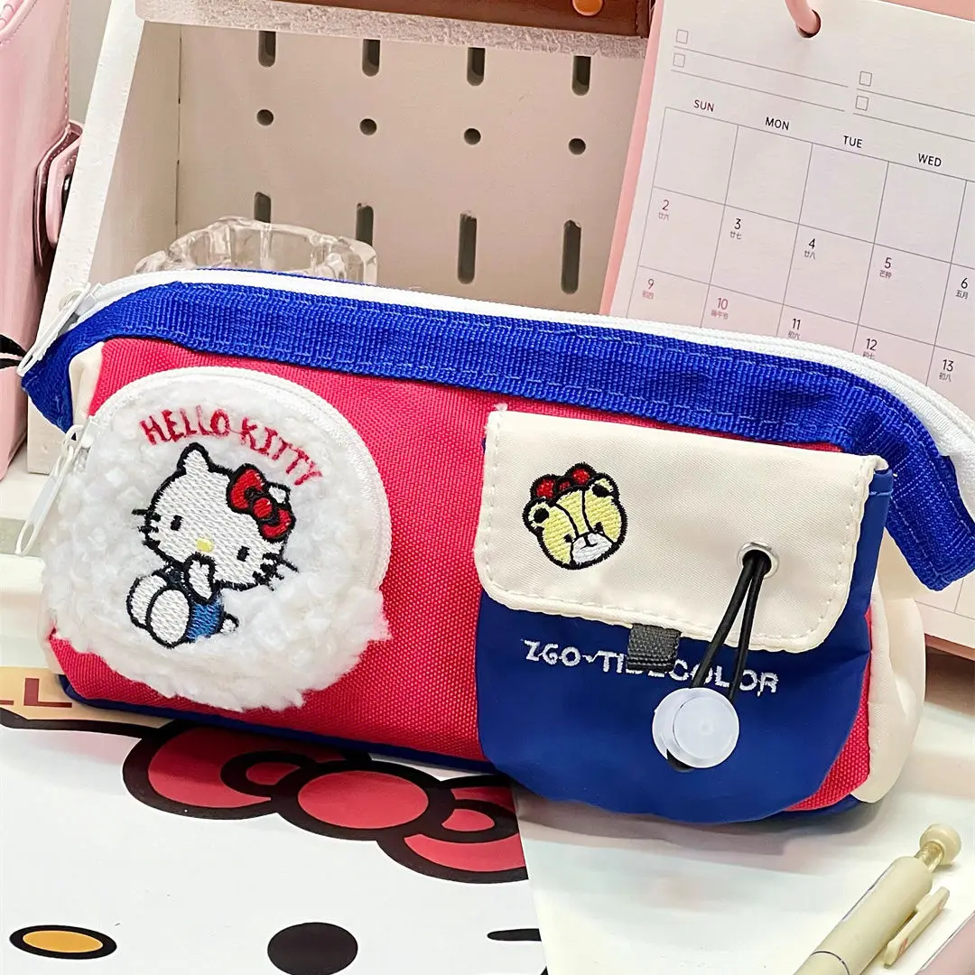 

Sanrio, Hello Kitty Многофункциональный Карандаш Чехол с большой емкостью и высокой красотой Kt Cat, школьный пенал для хранения канцелярских принадлежностей