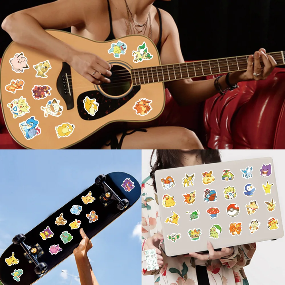 103개 귀여운 포켓몬 애니메이션 스티커 장식 DIY 전화기 노트북 여행가방 냉장고 그래피티 만화 스티커