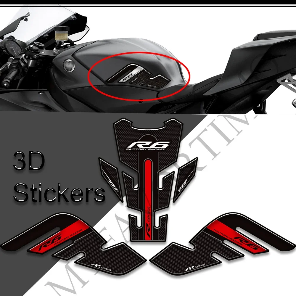 For YAMAHA YZF-R6 YZF R6 YZFR6 Motorcycle Stickers Decals Protector Tank Pad Side Grips Gas Fuel Oil Kit Knee