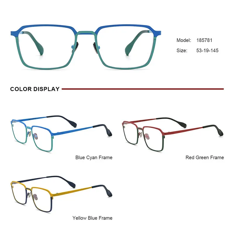 الرياح الأحمر النقي التيتانيوم الفاخرة الزجاج الإطار الرجال أزياء العلامة التجارية تصميم النظارات الإطار امرأة الرجعية مربع خفيفة الإطار Z647