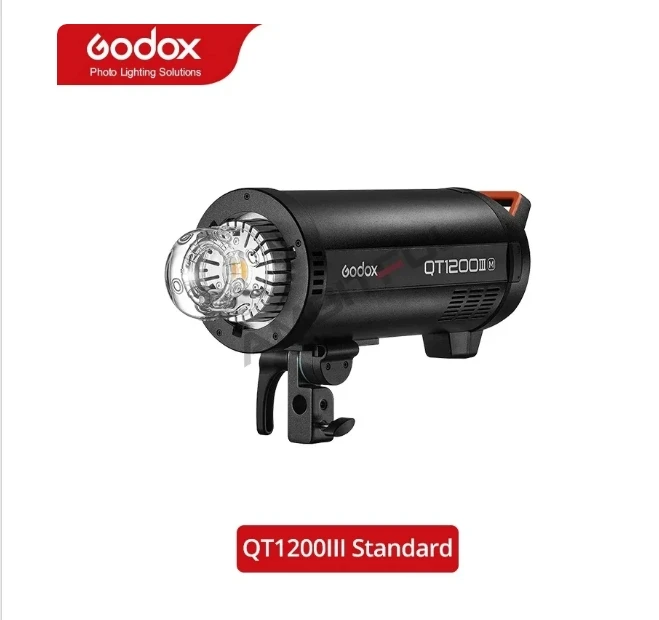 

Godox QT1200III 1200W Quicker Studio Flash 5600K Bowens Mount Flash Duration 1/29600s 2.4G Wireless System 40W LED Modeling Lamp