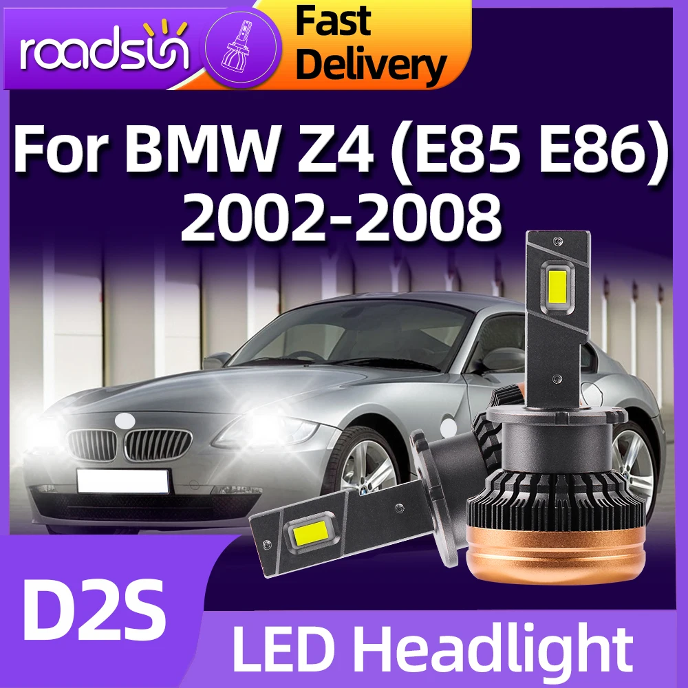 Roadsun 30000LM 120W D2S Car LED Headlights Auto Headlamp 6000K White For BMW Z4 (E85 E86) 2002 2003 2004 2005 2006 2007 2008