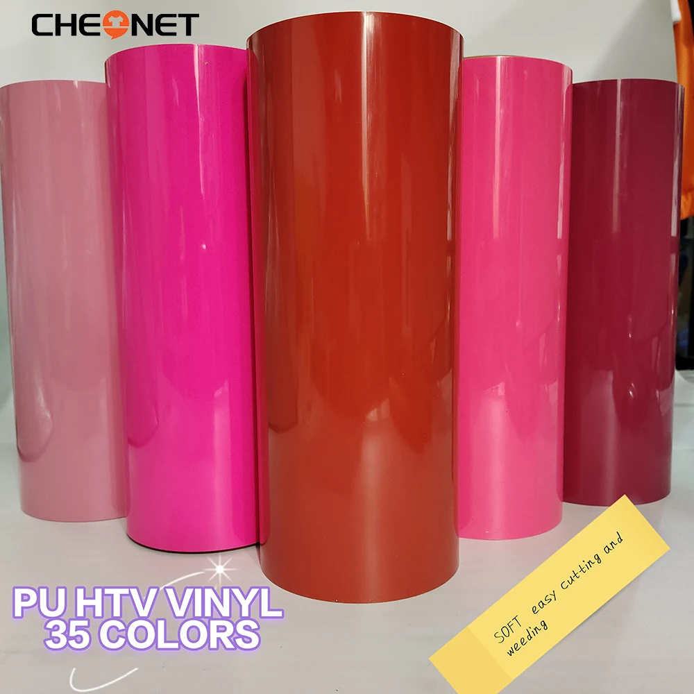 CHEONET HTV ---12"x40"/30.5cmx100cm ECO PU Heat Transfer Vinyl With Sticky Back T-shirt Iron On HTV Film Pattern Press DIY Craft