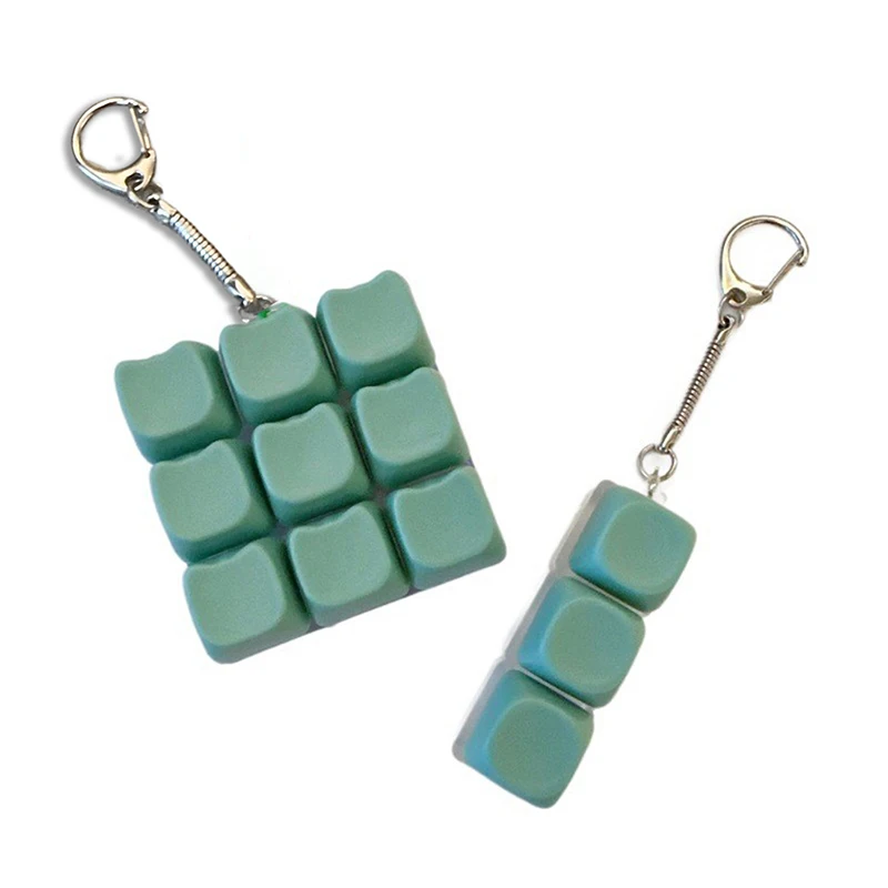 9 Keys Keyboard Fidget Keychain Antistress Keyboard Button Fingertip Key Cap Pendant Stress Relief Toys For Children Adults Gift
