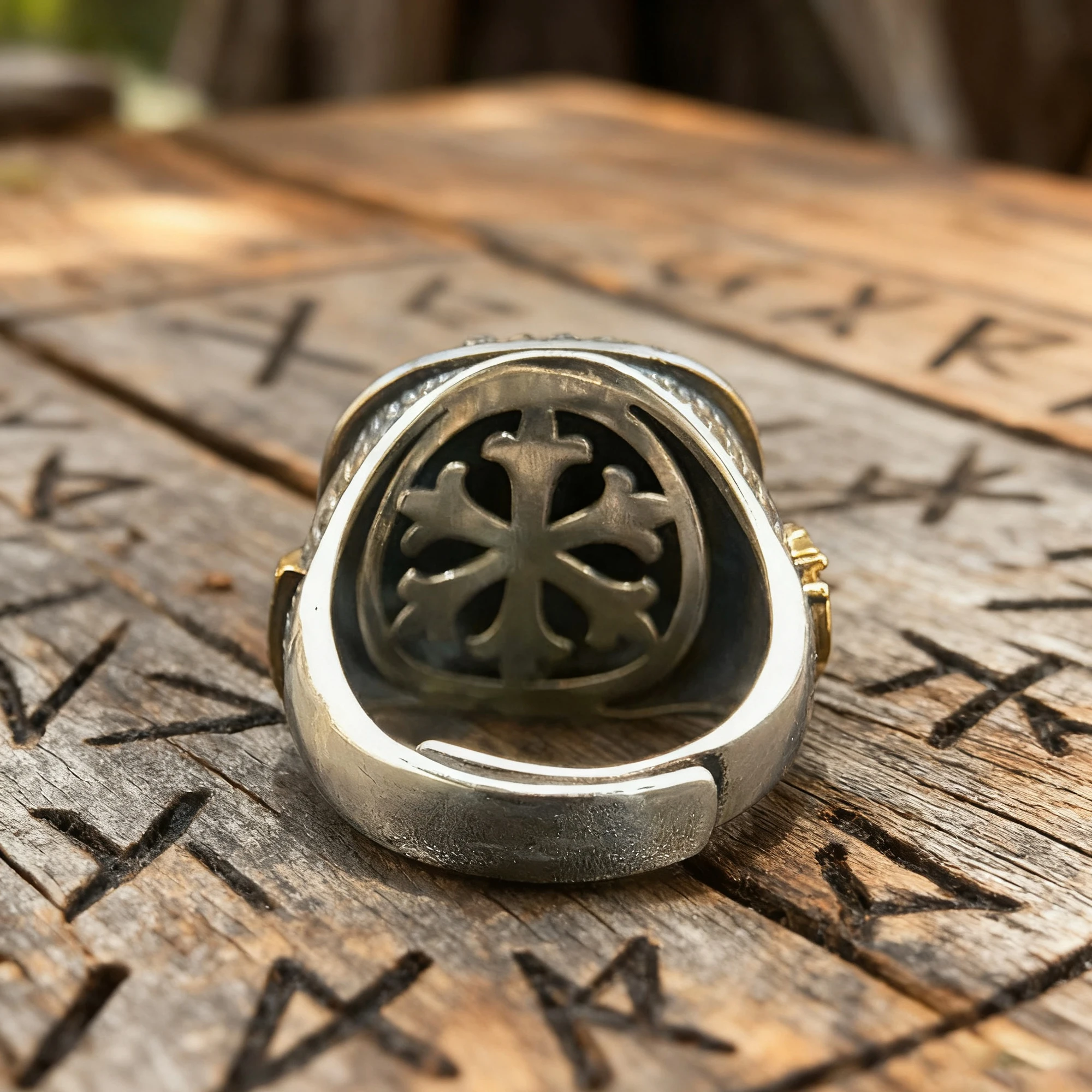 925 Sterling Silver Men Cocktail Ring, Eye of Providence & Two Head Eagle Design, Inlaid White Zircon, Vintage Street Hip Hop Fa