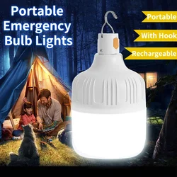 Portable Emergency Lights USB Rechargeable LED Flashlight Outdoor Fishing Camping Lamp with Hook Large Battery Capacity Lantern