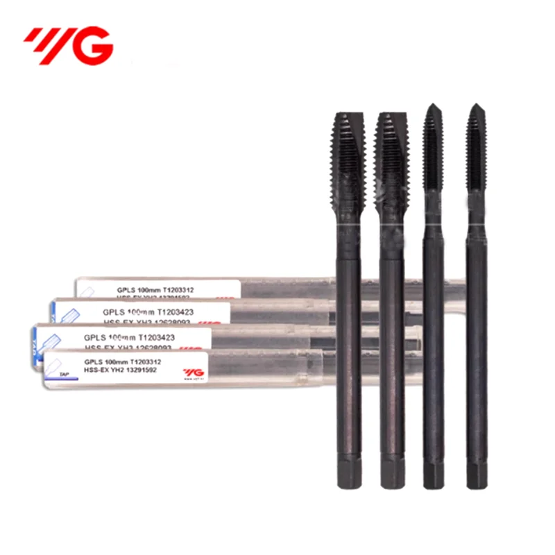 Korea original YG-1 Long Shank 100L 150L Spiral Pointed Tap M3 M4 M5 M6 M8 M10 M12 Machine Screw Thread Taps For Through Hole