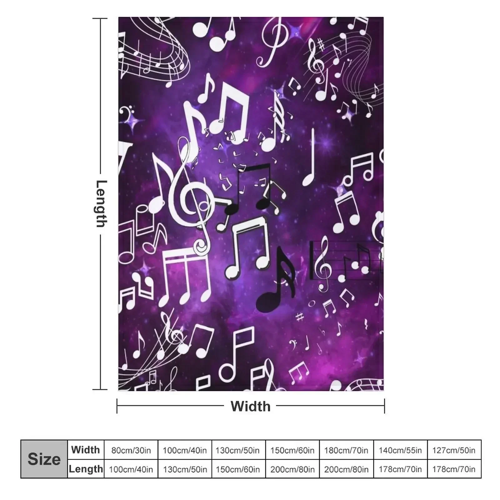 Purple glow music notes Throw Blanket Sofa Quilt Nap Multi-Purpose Blankets