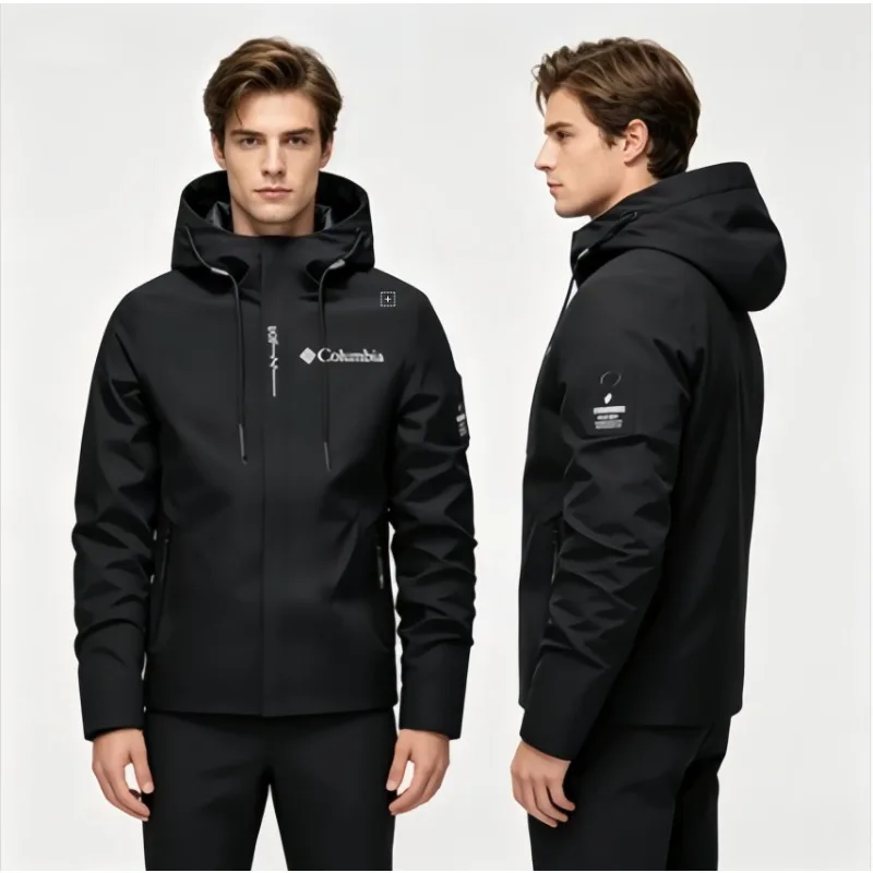 

Men Lightweight Hooded Waterproof Raincoat Windproof Outdoor Leisure Jacket Street Style For Cycling Hiking