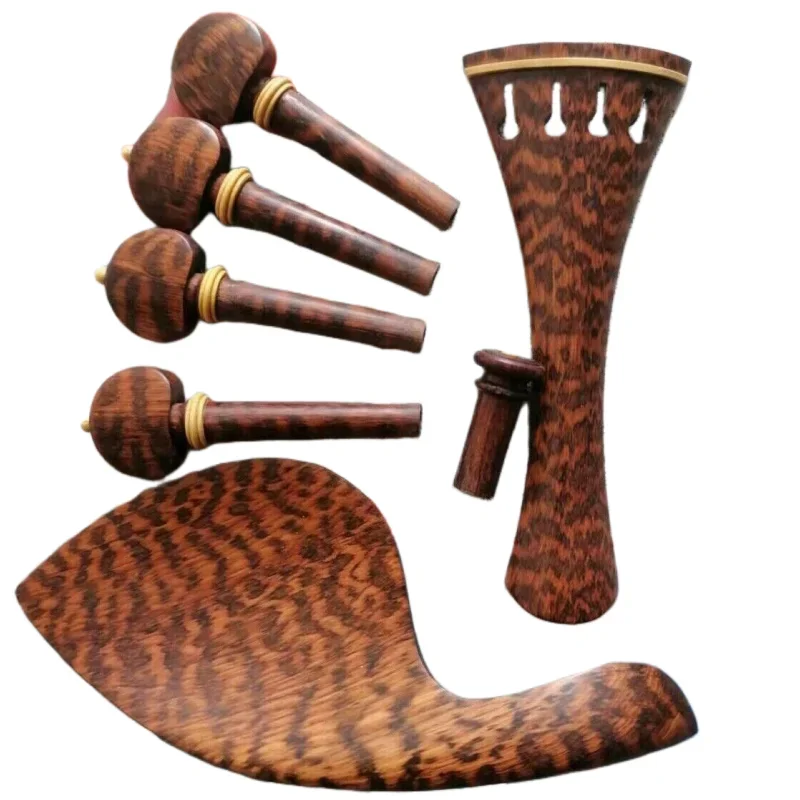 

Pro Snakewood Viola Accessories Tailpiece Chin Rest Pegs Endpin Beautiful Pattern Letterwood，new