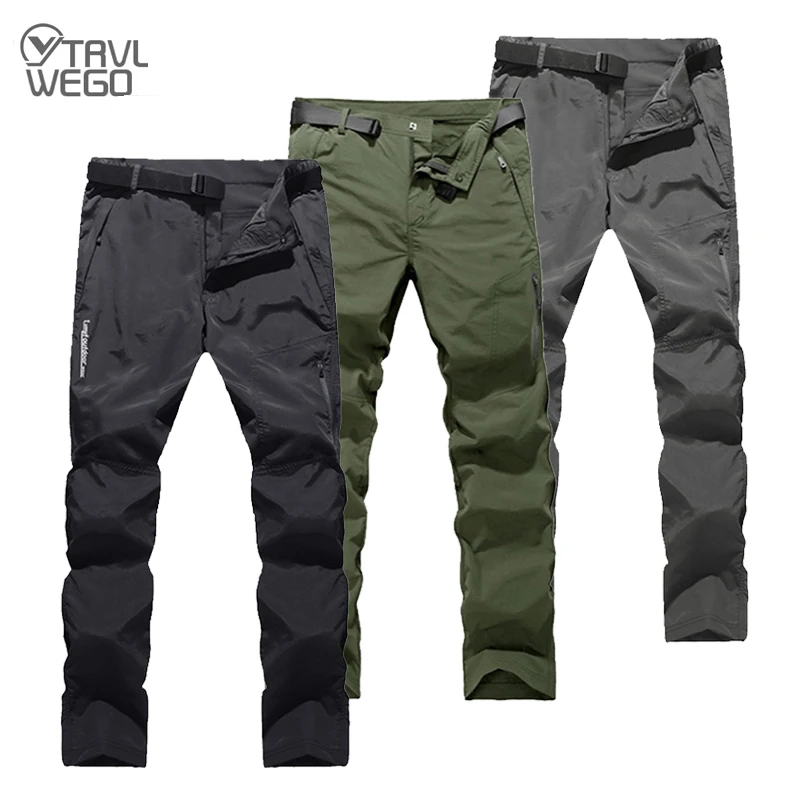 

TRVLWEGO Men's Summer Hiking Pants Outdoor Sports Fishing Trousers Climbing Trekking Camping Quick Dry Waterproof Breathable