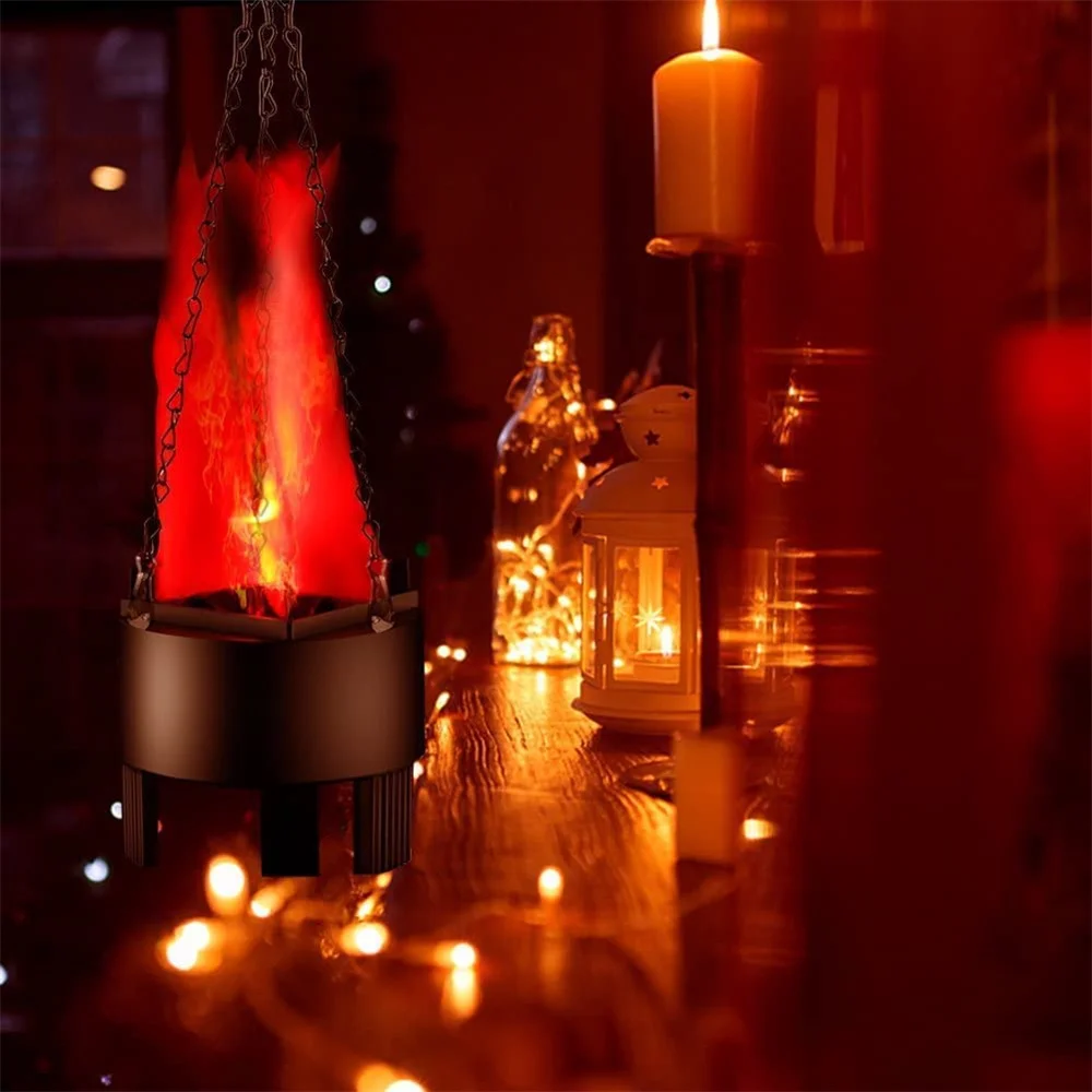 Simulazione 3D lampada a sospensione a fiamma, lampada novità, decorazione domestica, fuoco di salto, natale, Halloween, EU, spina usa