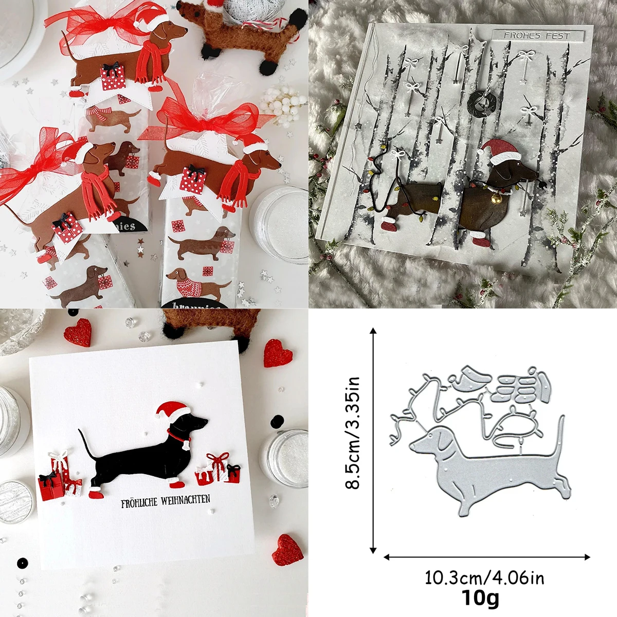 Dog Hip-hop Animal Greeting Card Scrapbook Paper Metal Knife Mold Manual Punch Stencil Handicraft Christmas 2024 new arrivals