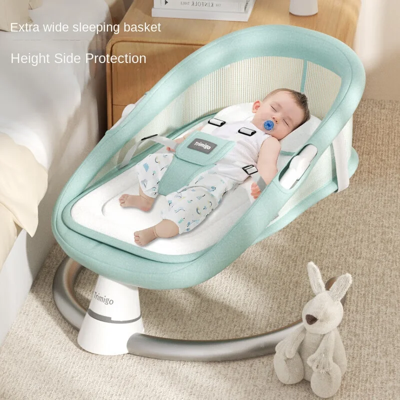 Newborn Electric Rocking Chair for Baby Cradle Electric Crib Auto Swing Rocking Chair Bed Infant Musical Sleeping Basket