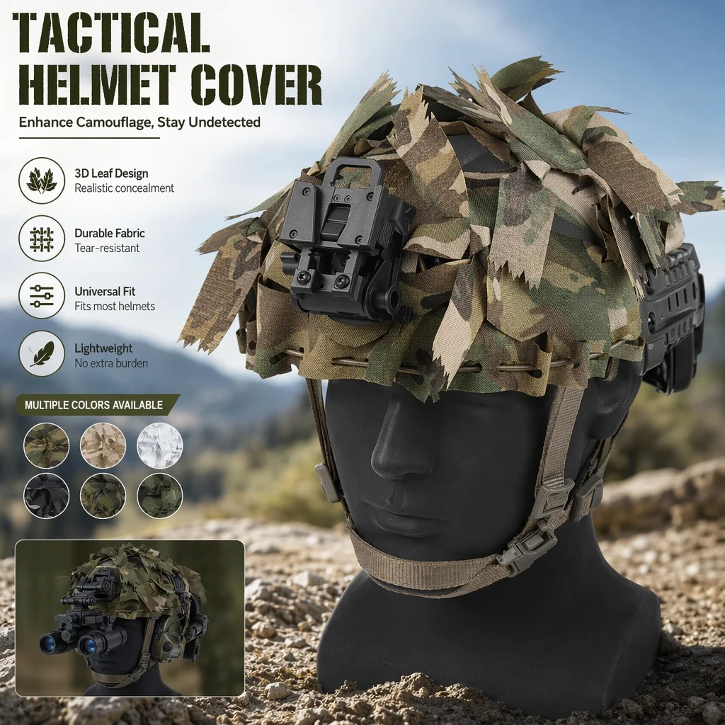 Tactical Camouflage Helmet Cover 3D Laser Cut Universal Fit for Airsoft Hunting Outdoor Training Helmet Gear